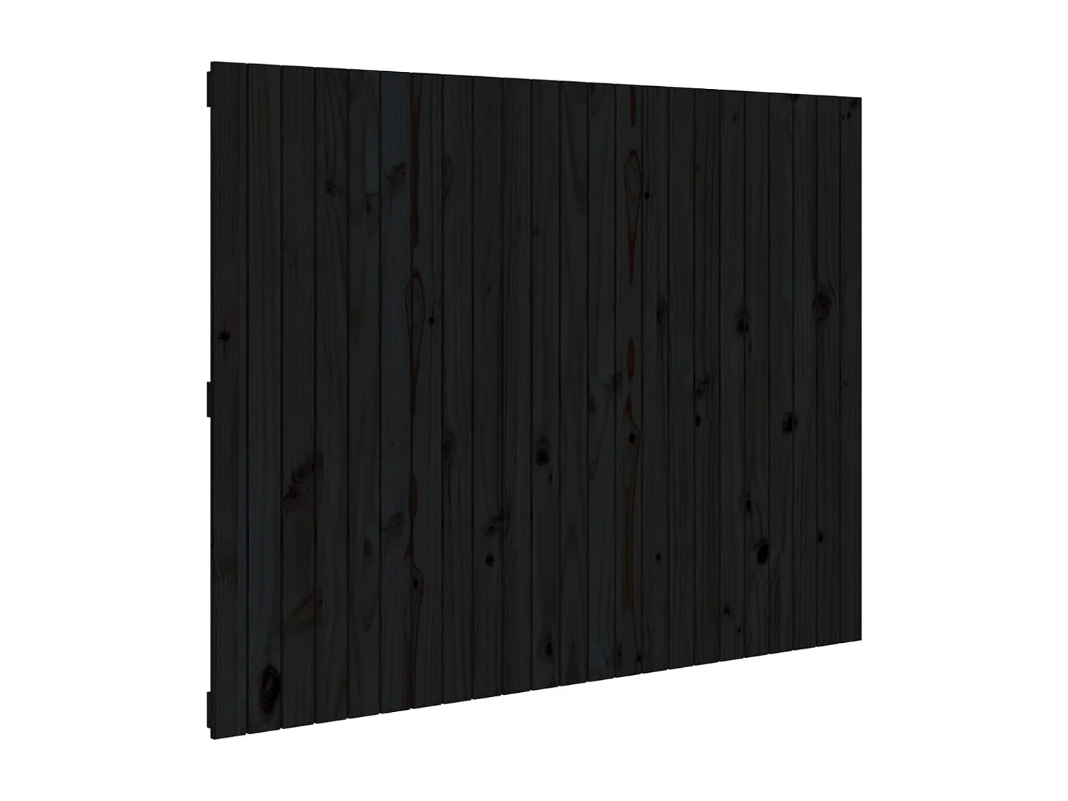 Cabecero de Cama | Cabezal de cama | Mueble de cabecero pared madera maciza pino negro 146,5x3x110 cm