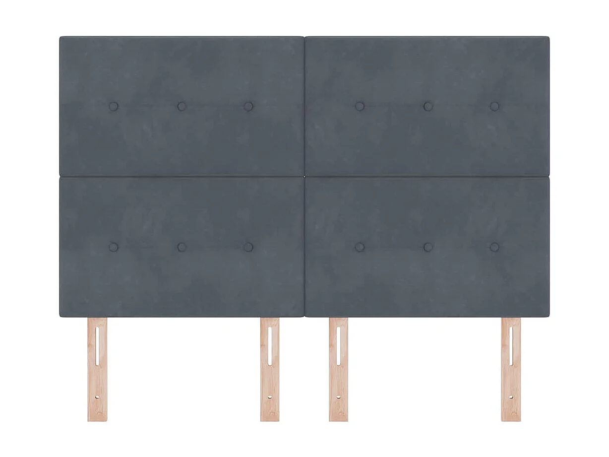 Tête de Lit | Panneau de tête pour lit Moderne avec des lumières à LED Réglable Gris 72 cm Velours