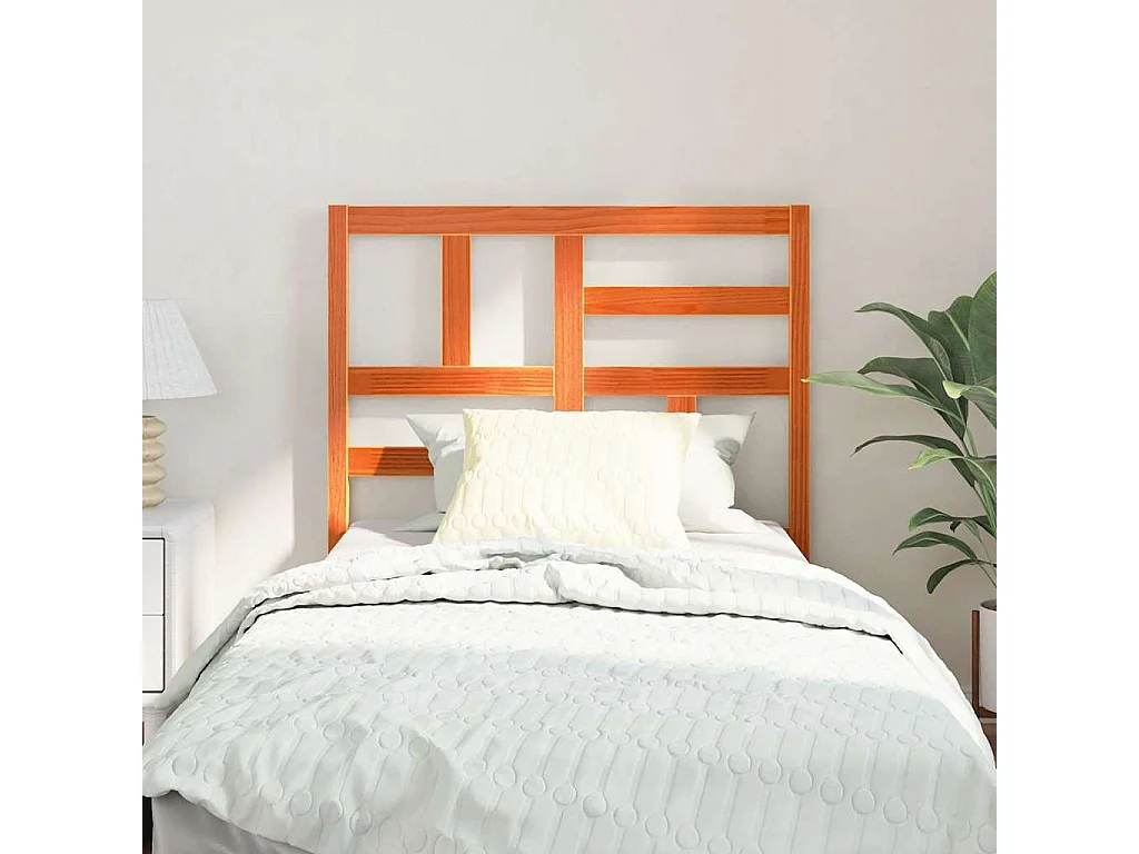 Tête de Lit | Panneau de tête pour lit Moderne Marron cire 80.5 x 4 x 104 cm Bois massif en pin