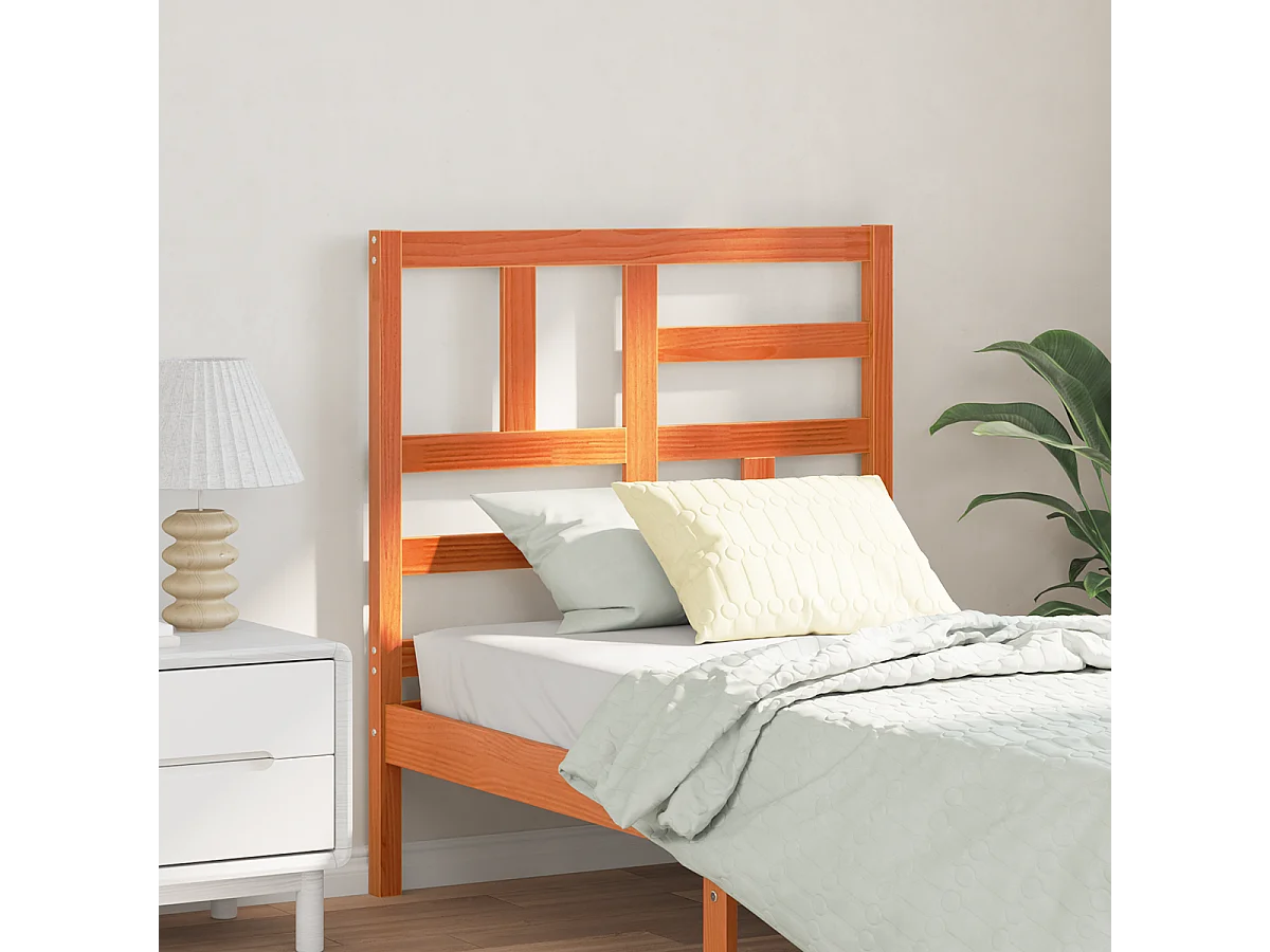Tête de Lit | Panneau de tête pour lit Moderne Marron cire 80.5 x 4 x 104 cm Bois massif en pin