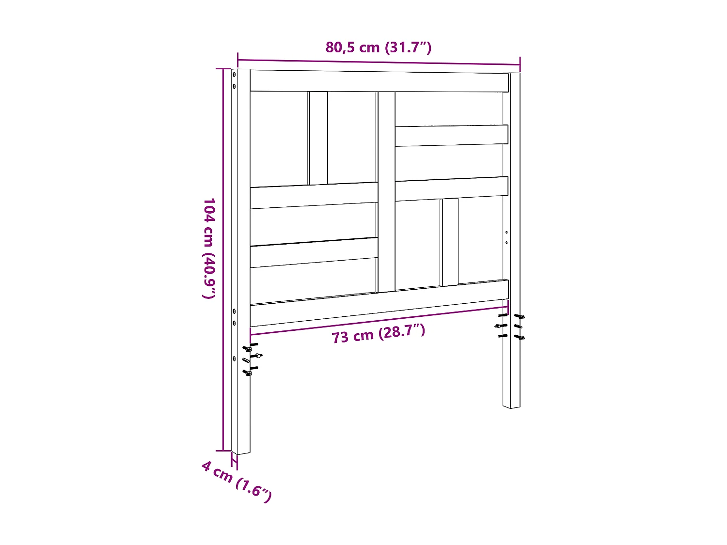 Tête de Lit | Panneau de tête pour lit Moderne Marron cire 80.5 x 4 x 104 cm Bois massif en pin