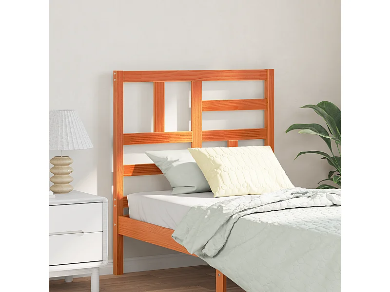 Tête de Lit | Panneau de tête pour lit Moderne Marron cire 80.5 x 4 x 104 cm Bois massif en pin