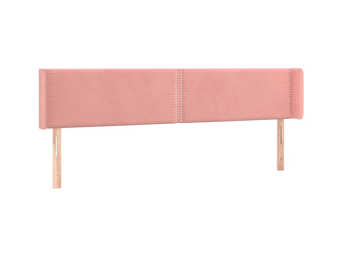 Cabecero | Cabezal de Cama | Mueble cabecero con LED de terciopelo rosa 183x16x78/88 cm