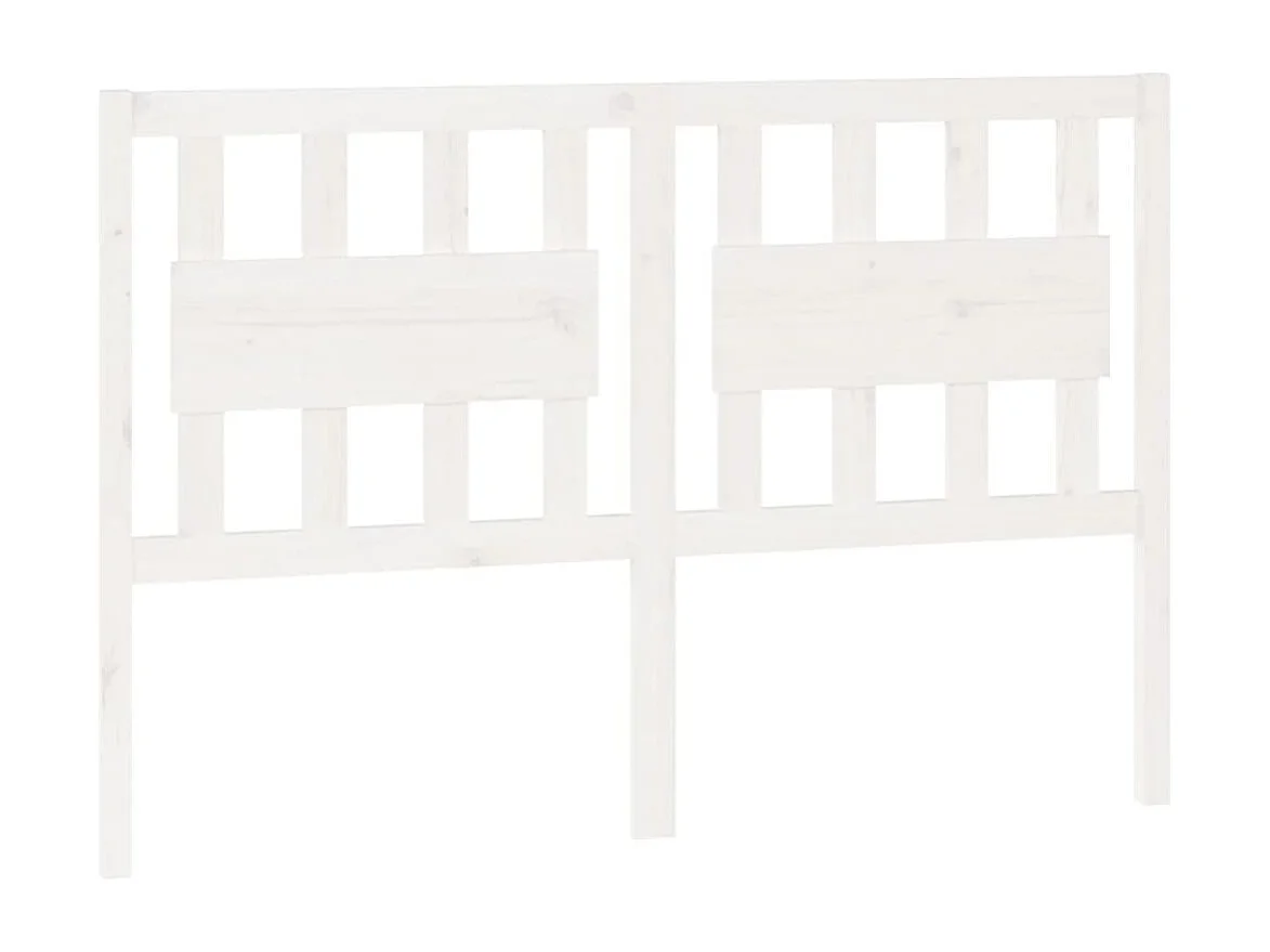 Tête de Lit | Panneau de tête pour lit Moderne Blanc 125,5x4x100 cm Bois massif de pin