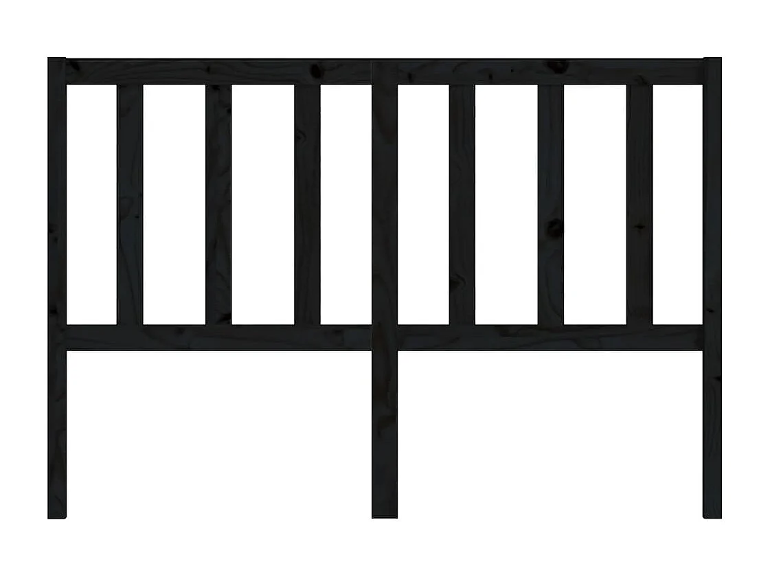 Cabecero de Cama | Cabezal de cama | Mueble de cabecero madera maciza de pino negro 166x4x100 cm