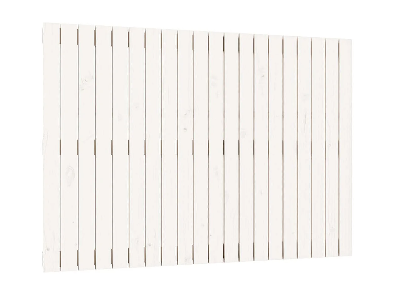 Cabecero de Cama | Cabezal de cama | Mueble de cabecero pared madera maciza pino blanco 127,5x3x90 cm