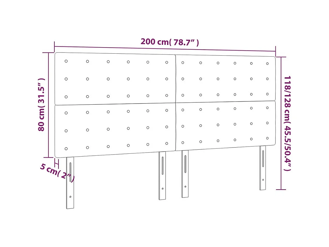 Cabecero | Cabezal de Cama | Mueble cabecero con luces LED terciopelo gris claro 200x5x118/128 cm