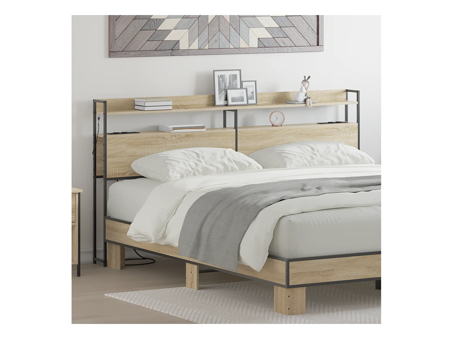 Tête de Lit de rangement | Panneau de tête pour lit Chêne sonoma 180 cm Bois d'ingénierie