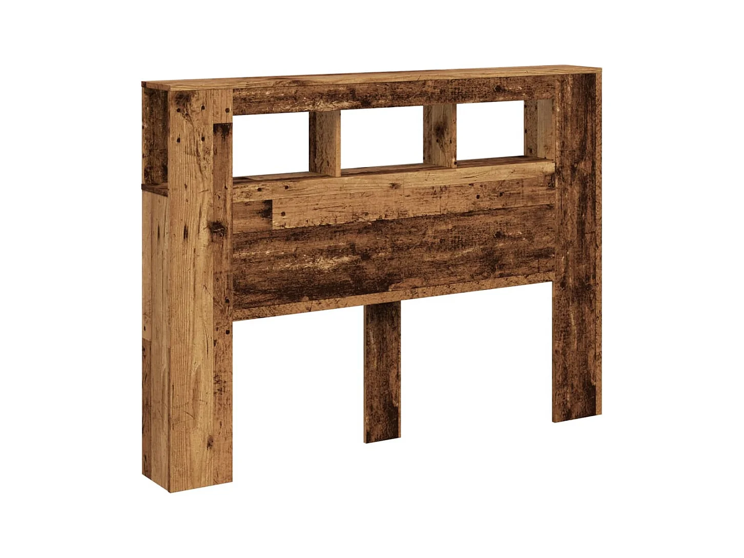 Cabecero | Cabezal de Cama | Mueble cabecero con LED madera ingeniería envejecida 140x18,5x103,5 cm