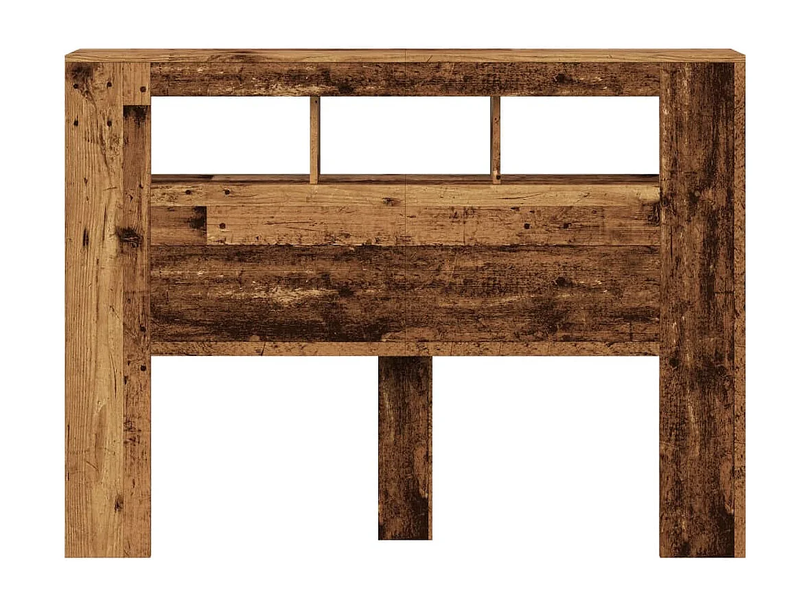 Tête de Lit | Panneau de tête pour lit Moderne à LED vieux bois 140x18,5x103,5cm bois d'ingénierie