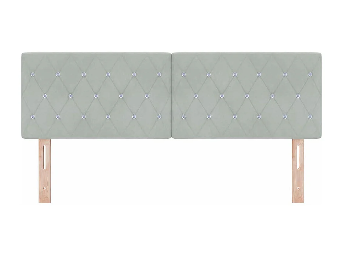 Mueble cabecero | Cabecero | Cabezal de cama LED Argyle con cabecera Gris claro 144 cm Terciopelo