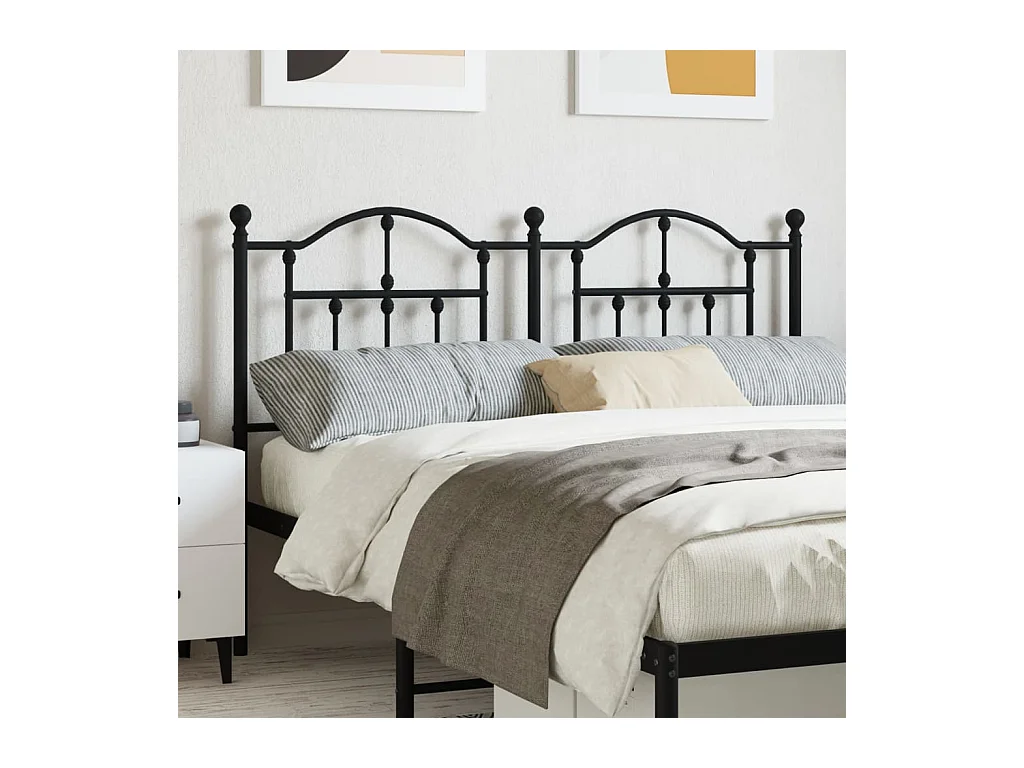 Tête de Lit | Panneau de tête pour lit Moderne métal noir 140 cm