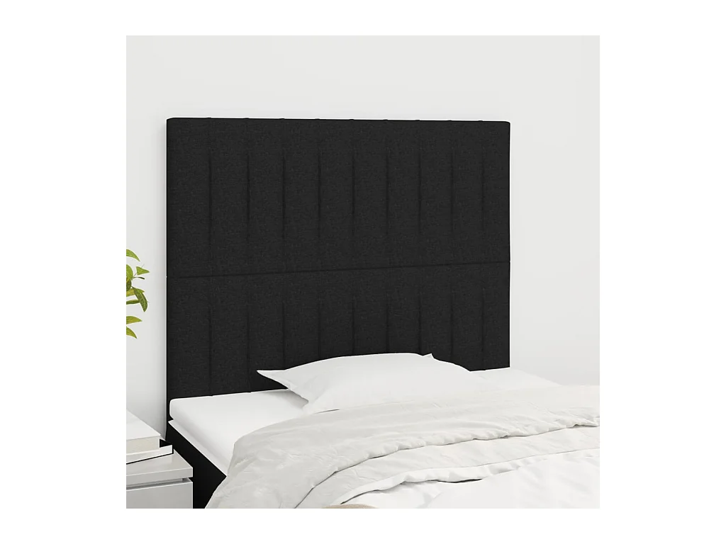 Têtes de lit | Panneaux de tête pour lit Moderne 2 pcs Noir 90x5x78/88 cm Tissu