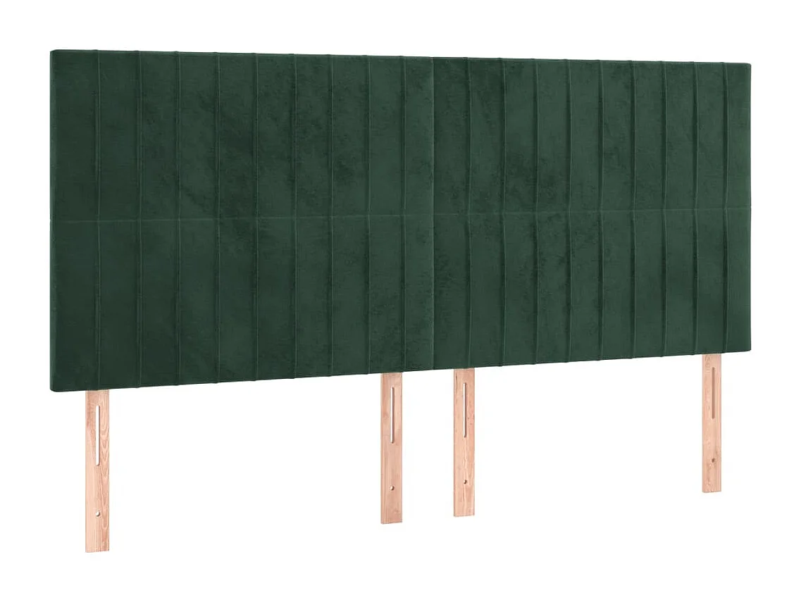 Hoofdbord | Hoofdeinde LED 200x5x118/128 cm fluweel donkergroen