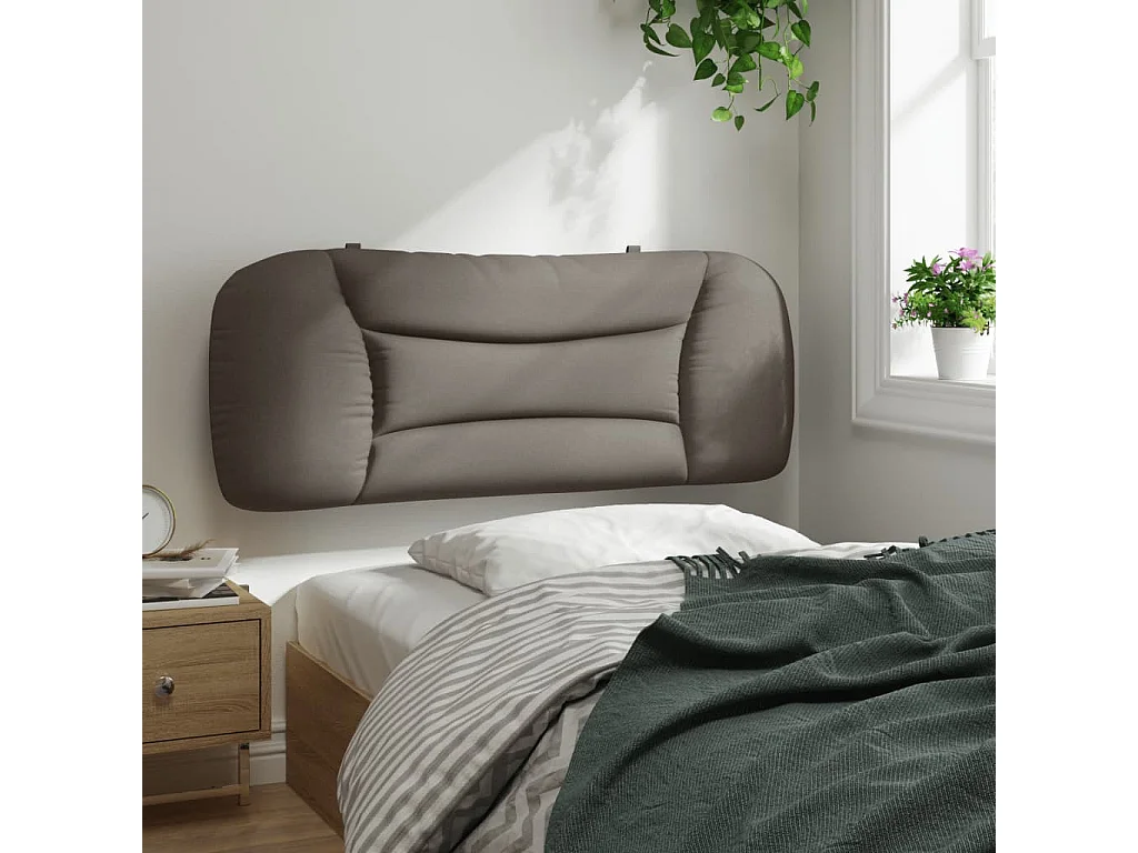 Tête de lit | Coussin de tête de lit | Tête de lit décoratif taupe 100 cm tissu