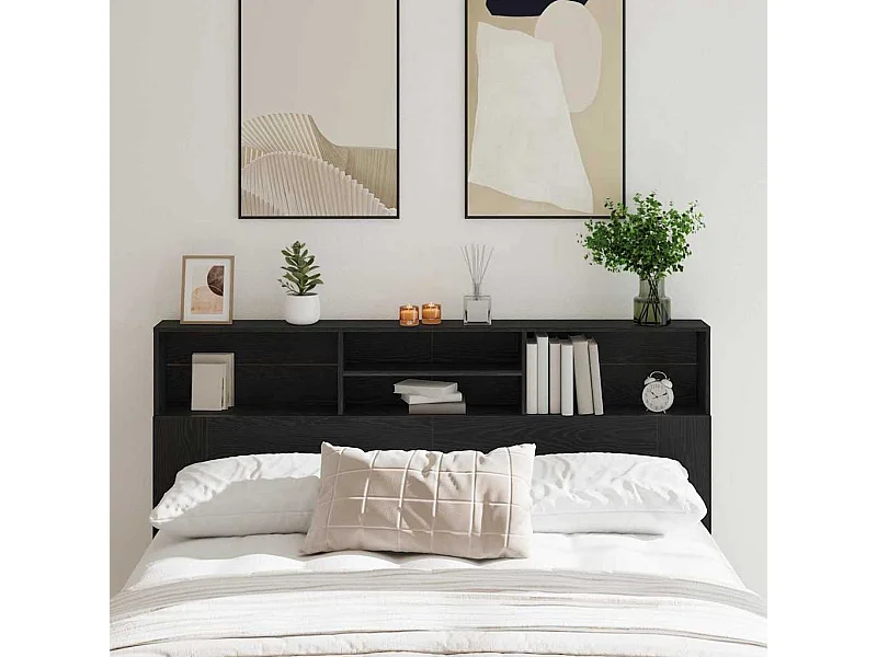 Cabinet de Tête de Lit | Commode de tête de lit Chêne noir 180 x 19 x 103.5 cm