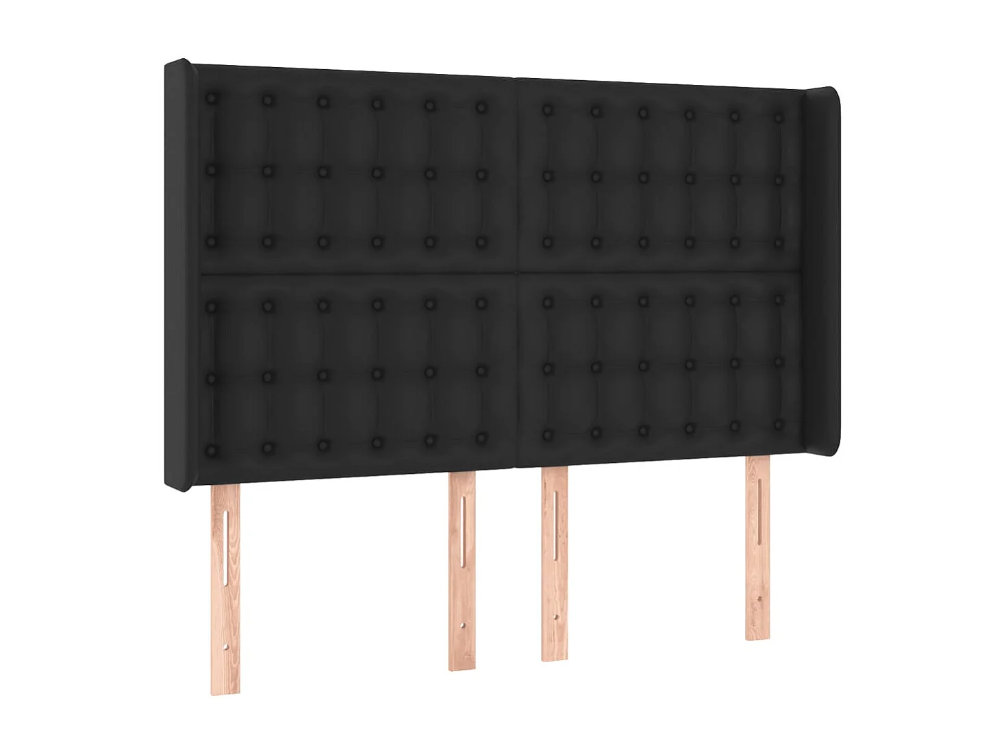 Hoofdbord | Hoofdeinde LED 147x16x118/128 cm kunstleer zwart