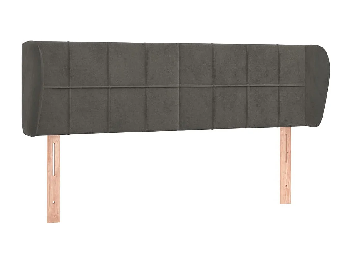 Tête de Lit | Panneau de tête pour lit Moderne avec oreilles Gris foncé 147x23x78/88 cm Velours