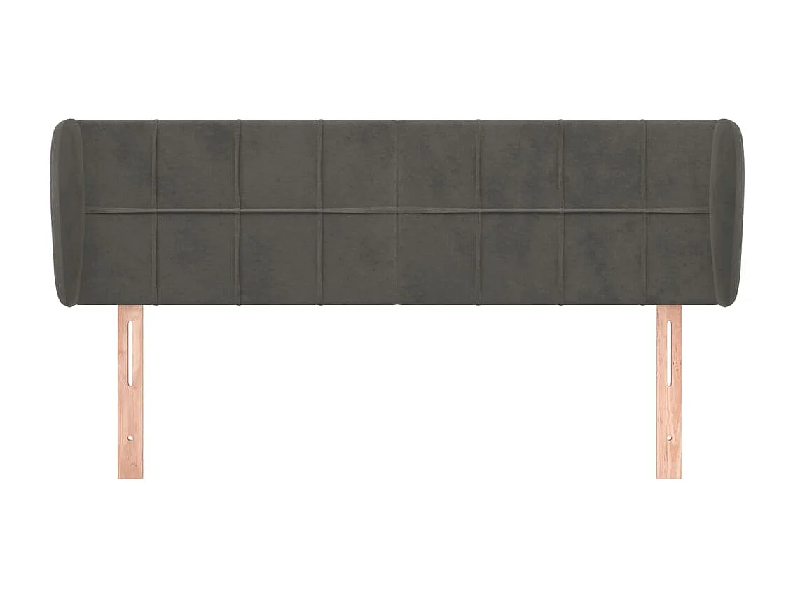 Tête de Lit | Panneau de tête pour lit Moderne avec oreilles Gris foncé 147x23x78/88 cm Velours