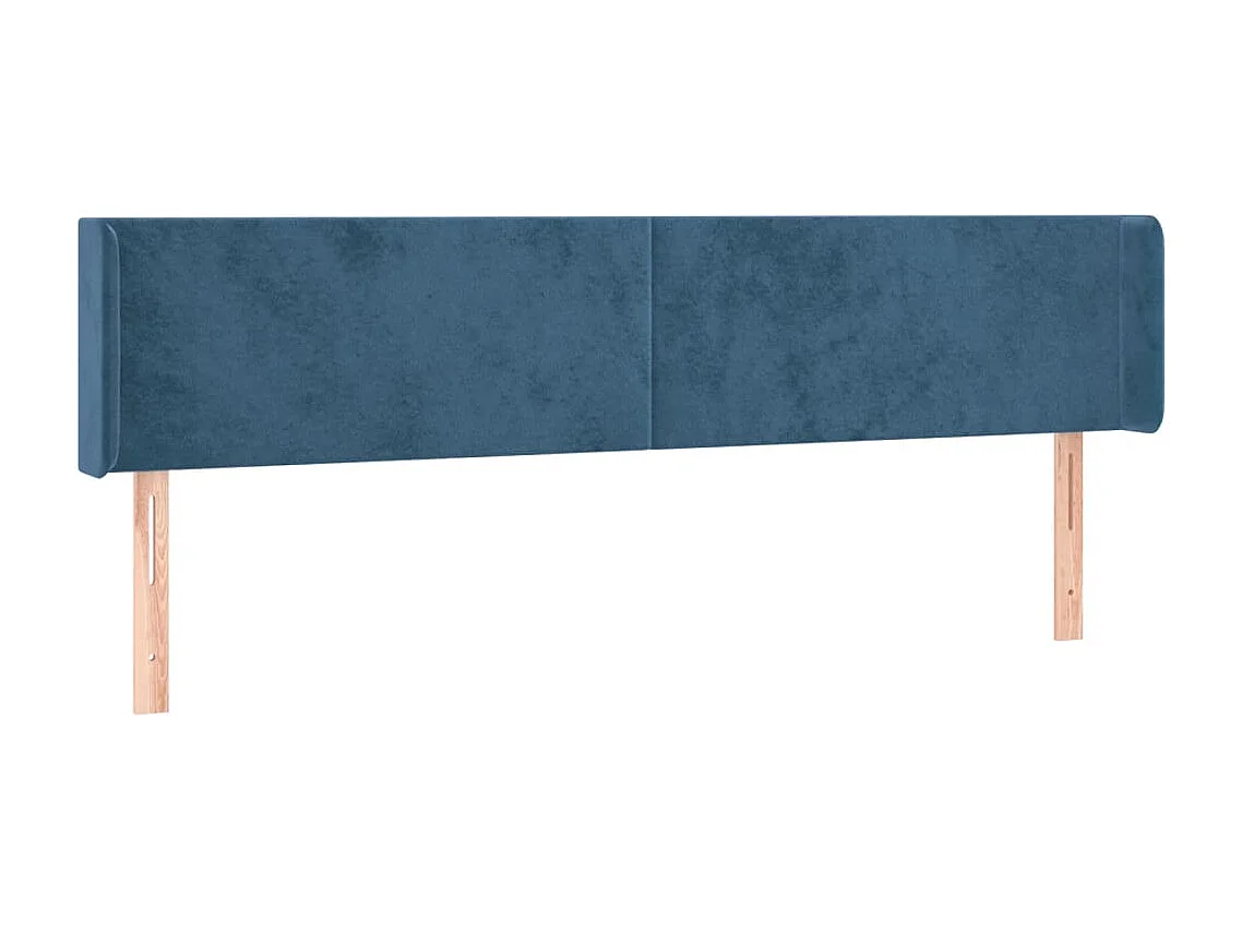 Hoofdbord | Hoofdeinde LED 163x16x78/88 cm fluweel donkerblauw