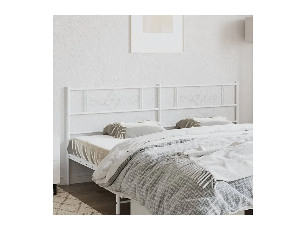 Mueble cabecero | Cabezal de cama | Cabecero de metal blanco 193 cm