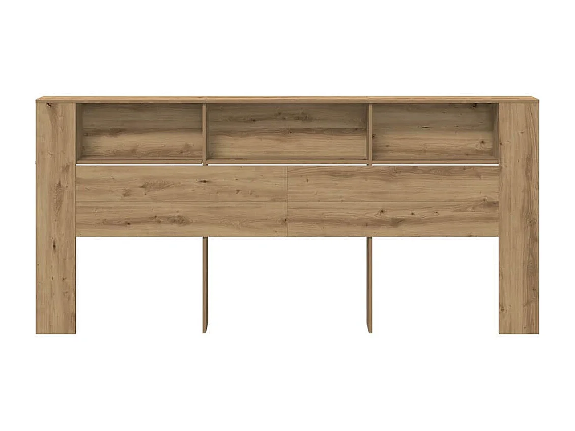 Tête de Lit avec rangement | Tête de lit avec armoire chêne artisanal 220x18,5x104,5 cm