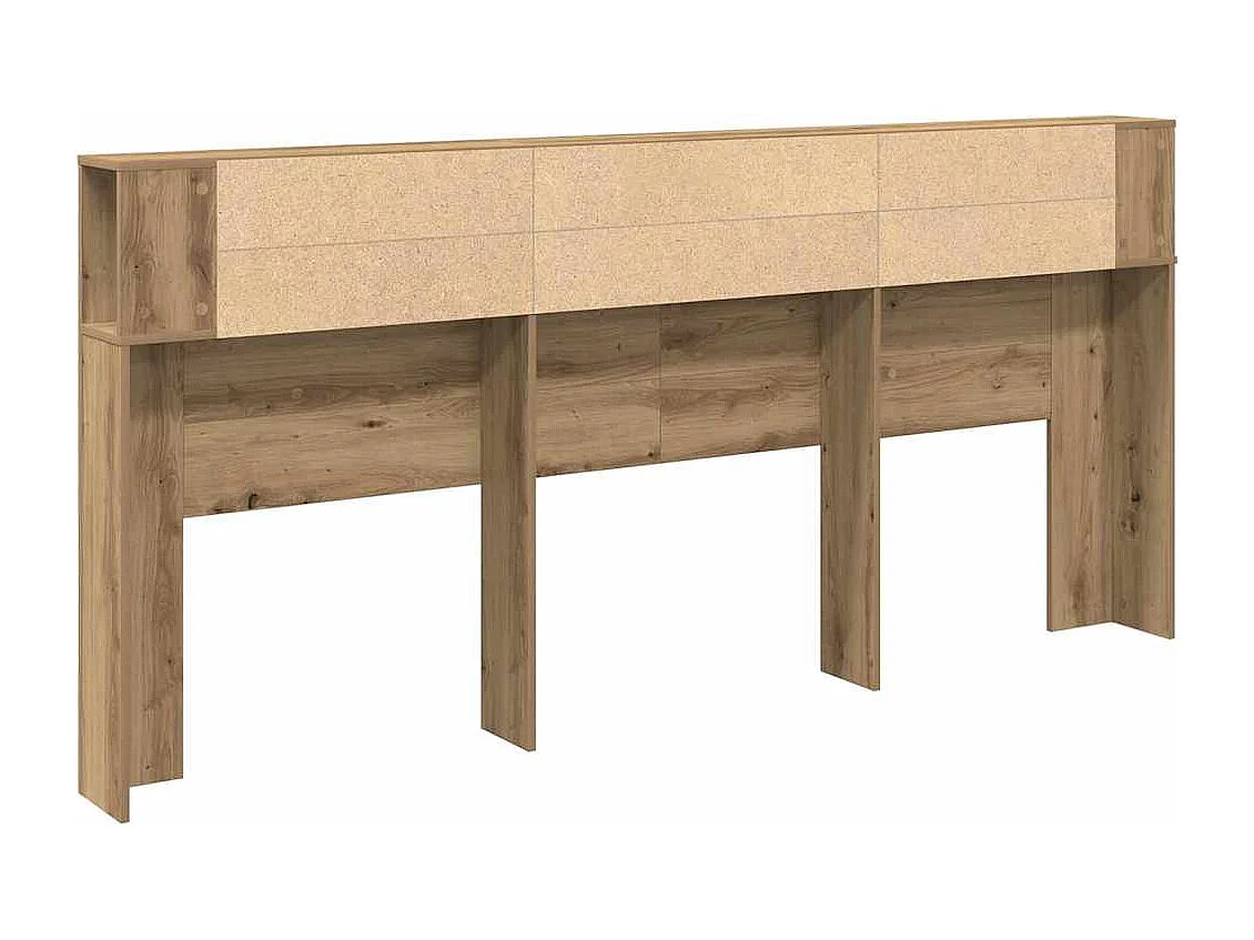 Tête de Lit avec rangement | Tête de lit avec armoire chêne artisanal 220x18,5x104,5 cm