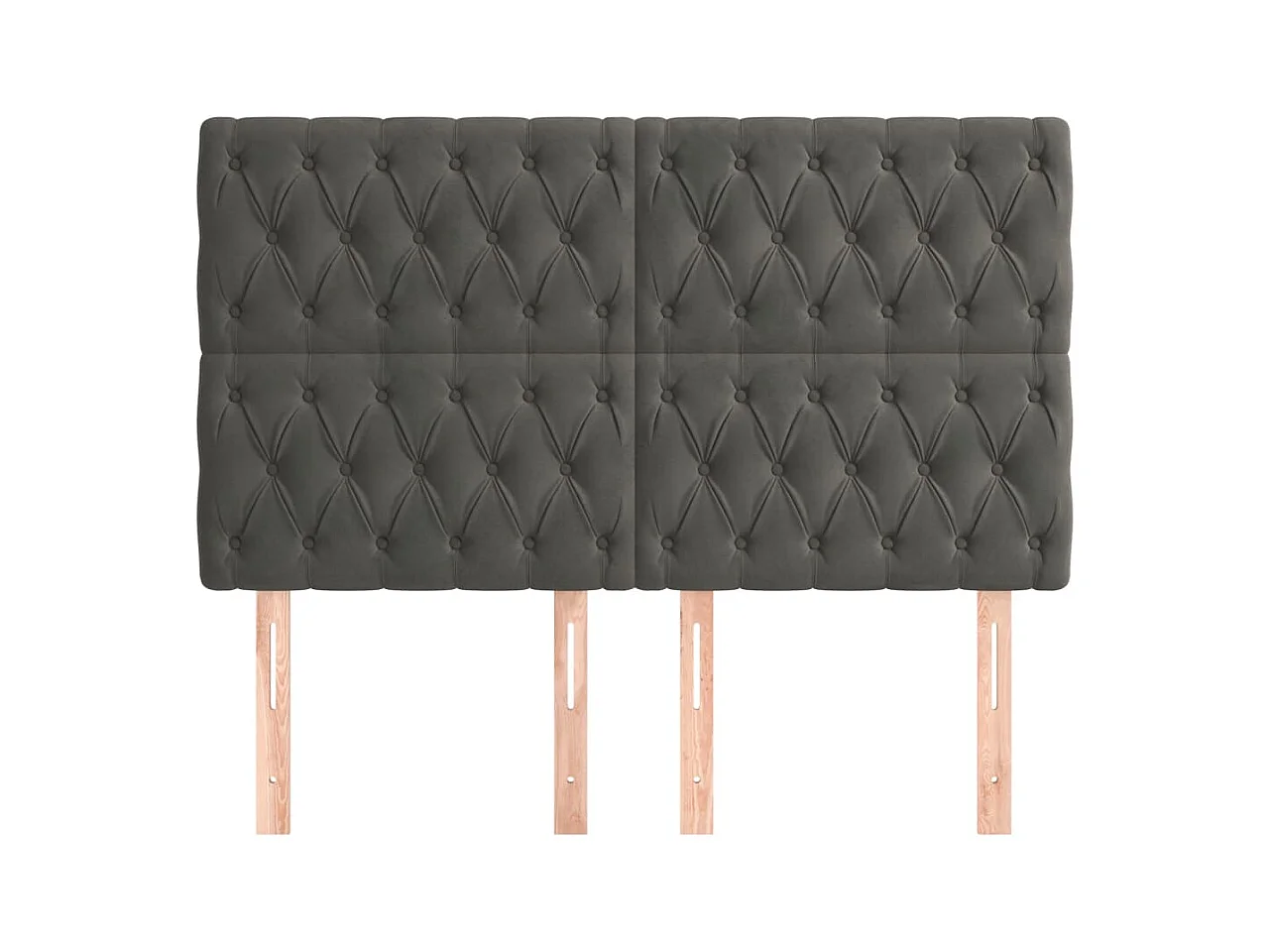 Cabeceros | Cabezal de cama | Mueble de cabecero 4 unidades de terciopelo gris oscuro 80x7x78/88 cm