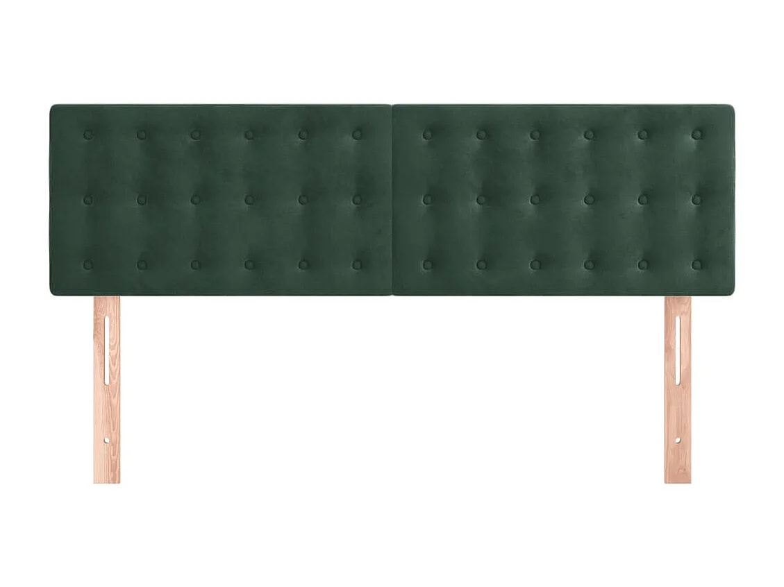 Têtes de lit | Panneaux de tête pour lit Moderne 2 pcs Vert foncé 72x5x78/88 cm Velours