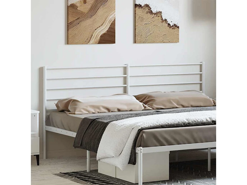 Tête de Lit | Panneau de tête pour lit Moderne métal blanc 180 cm