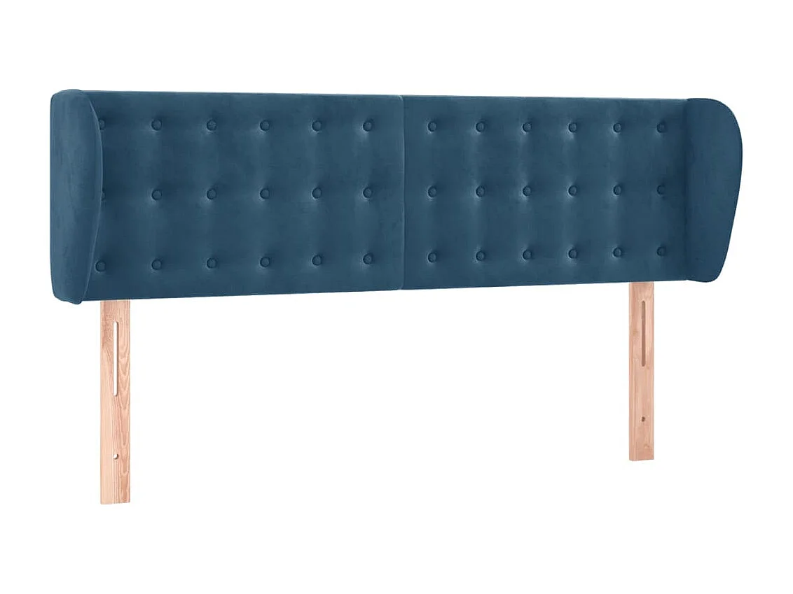 Mueble cabecero | Cabezal de cama | Cabecero de terciopelo azul oscuro 147x23x78/88 cm