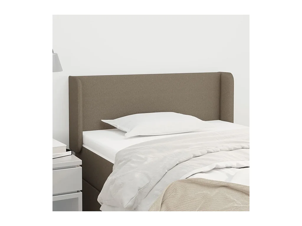 Tête de Lit | Panneau de tête pour lit Moderne avec oreilles Taupe 93x16x78/88 cm Tissu