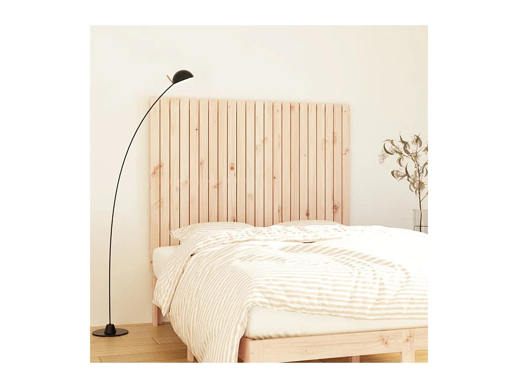 Cabecero de Cama | Cabezal de cama | Mueble de cabecero de pared madera maciza de pino 140x3x110 cm