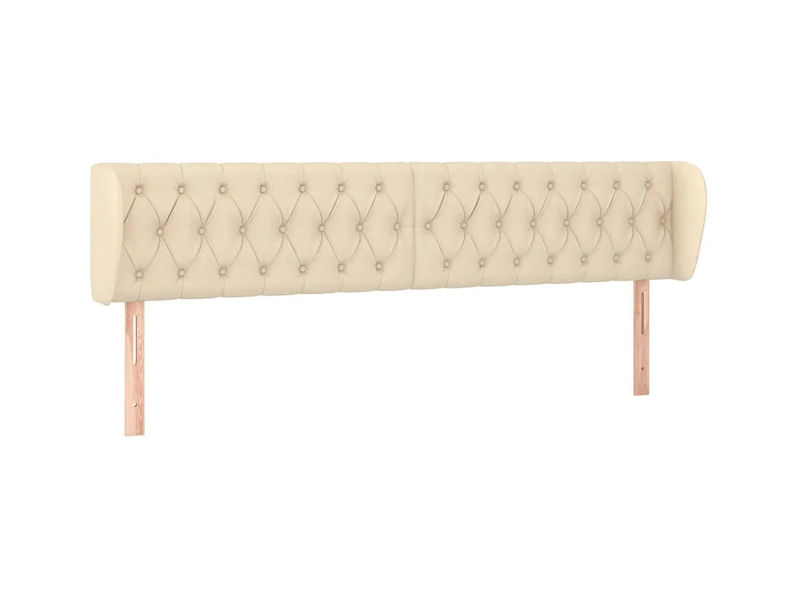 Mueble cabecero | Cabezal de cama | Cabecero de tela color crema 203x23x78/88 cm