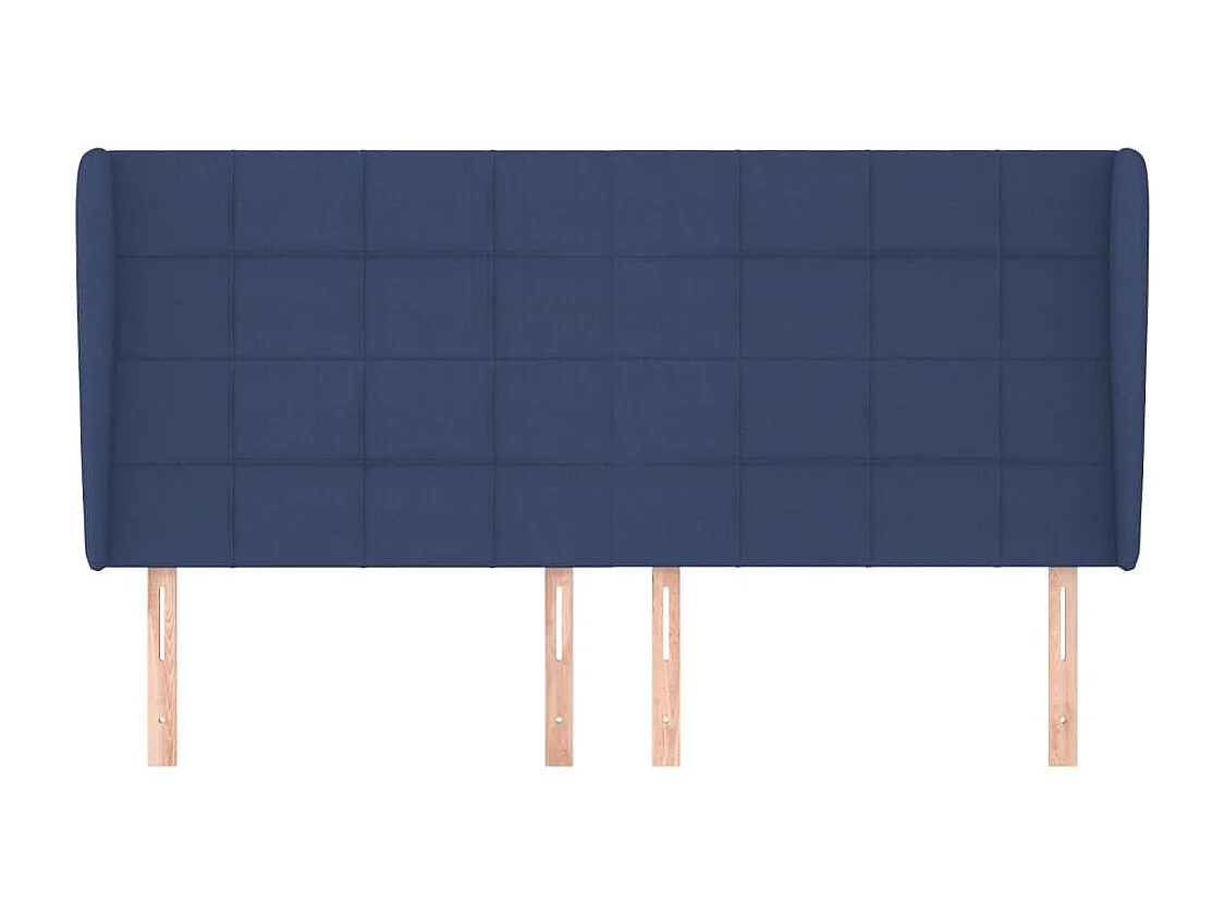 Tête de Lit | Panneau de tête pour lit Moderne avec oreilles Bleu 163x23x118/128 cm Tissu