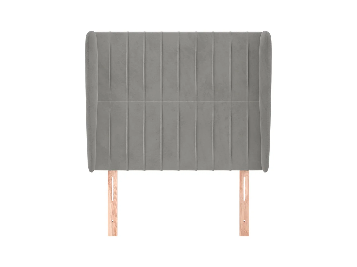 Tête de Lit | Panneau de tête pour lit Moderne avec oreilles Gris clair 103x23x118/128 cm Velours