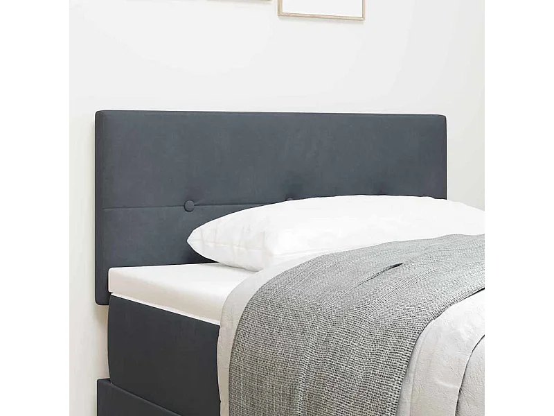 Cabecero | Cabezal de Cama | Mueble cabecero con luces de tiras LED Gris 100 cm Terciopelo