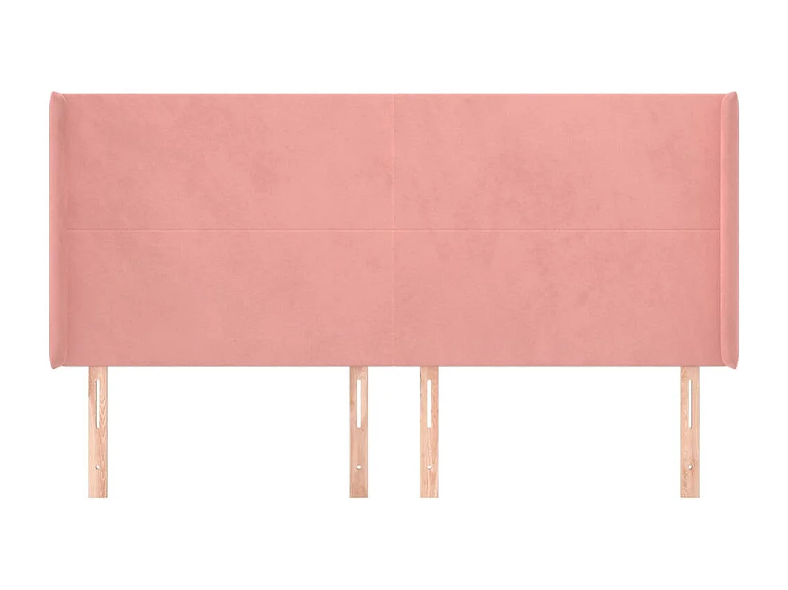 Tête de Lit | Panneau de tête pour lit Moderne avec oreilles Rose 203x16x118/128 cm Velours
