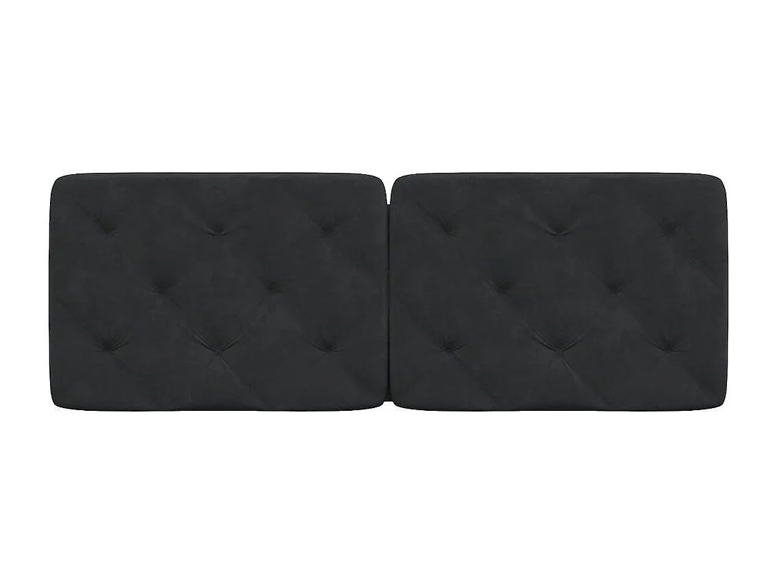 Hoofdbord | Hoofdbordkussen 140 cm fluweel zwart