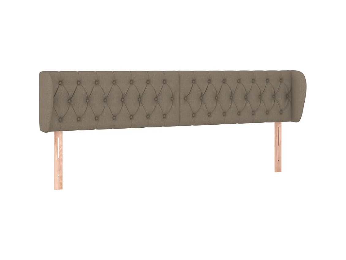 Mueble cabecero | Cabezal de cama | Cabecero de tela gris taupe 183x23x78/88 cm