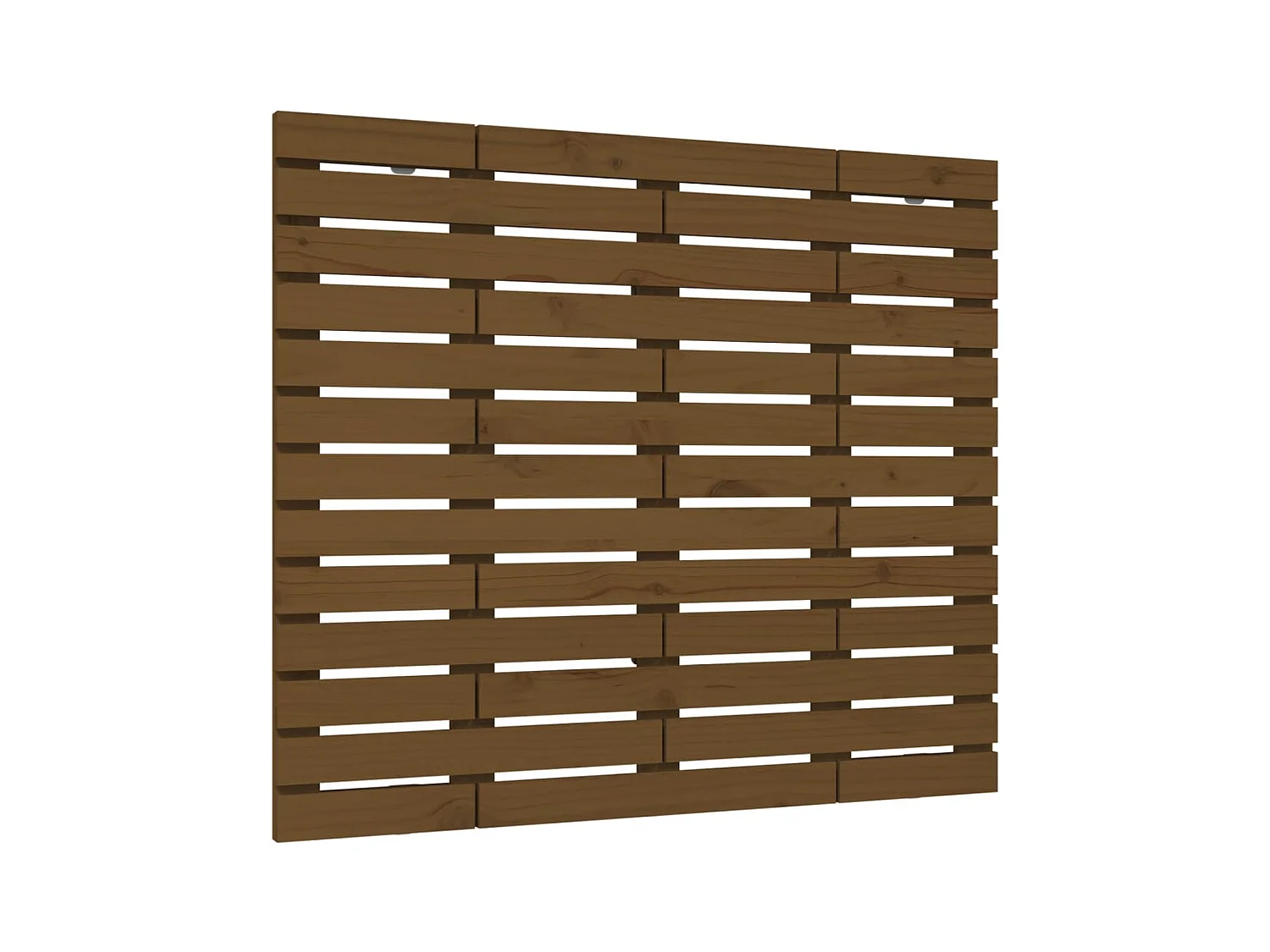 Cabecero cama | Cabezal de cama | Mueble de cabecero pared madera maciza pino marrón miel 126x3x91,5cm