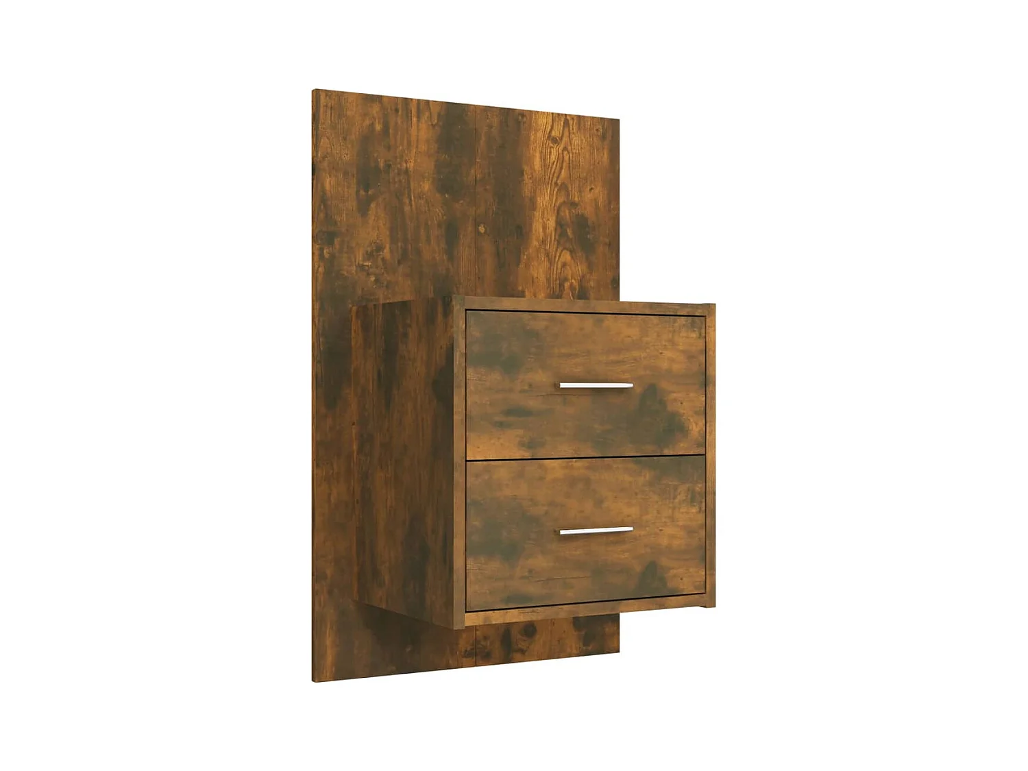 Cabecero de Cama | Cabezal de cama | Mueble de cabecero con mesitas madera contrachapada roble ahumado