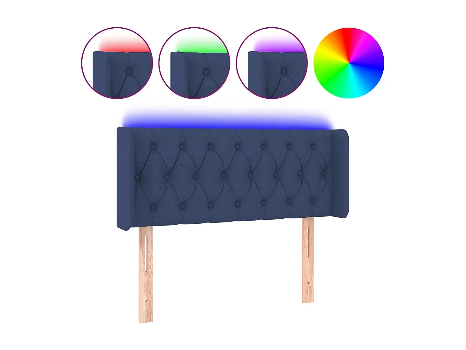 Hoofdbord | Hoofdeinde LED 93x16x78/88 cm stof blauw