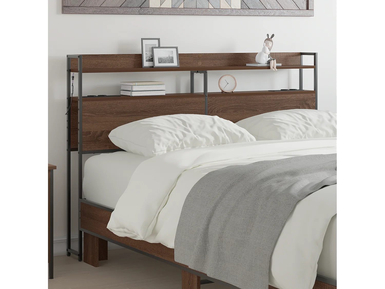 Tête de Lit de rangement | Panneau de tête pour lit Chêne marron 135 cm Bois d'ingénierie