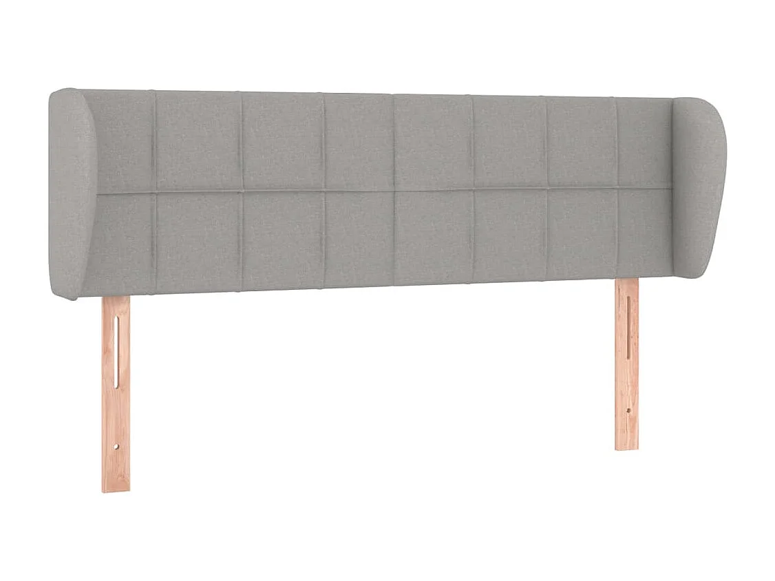 Tête de Lit | Panneau de tête pour lit Moderne avec oreilles Gris clair 147x23x78/88 cm Tissu