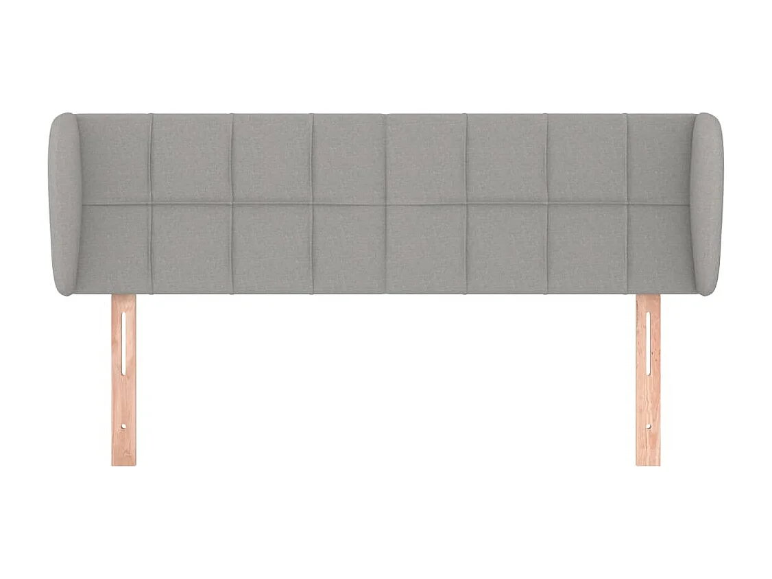 Tête de Lit | Panneau de tête pour lit Moderne avec oreilles Gris clair 147x23x78/88 cm Tissu