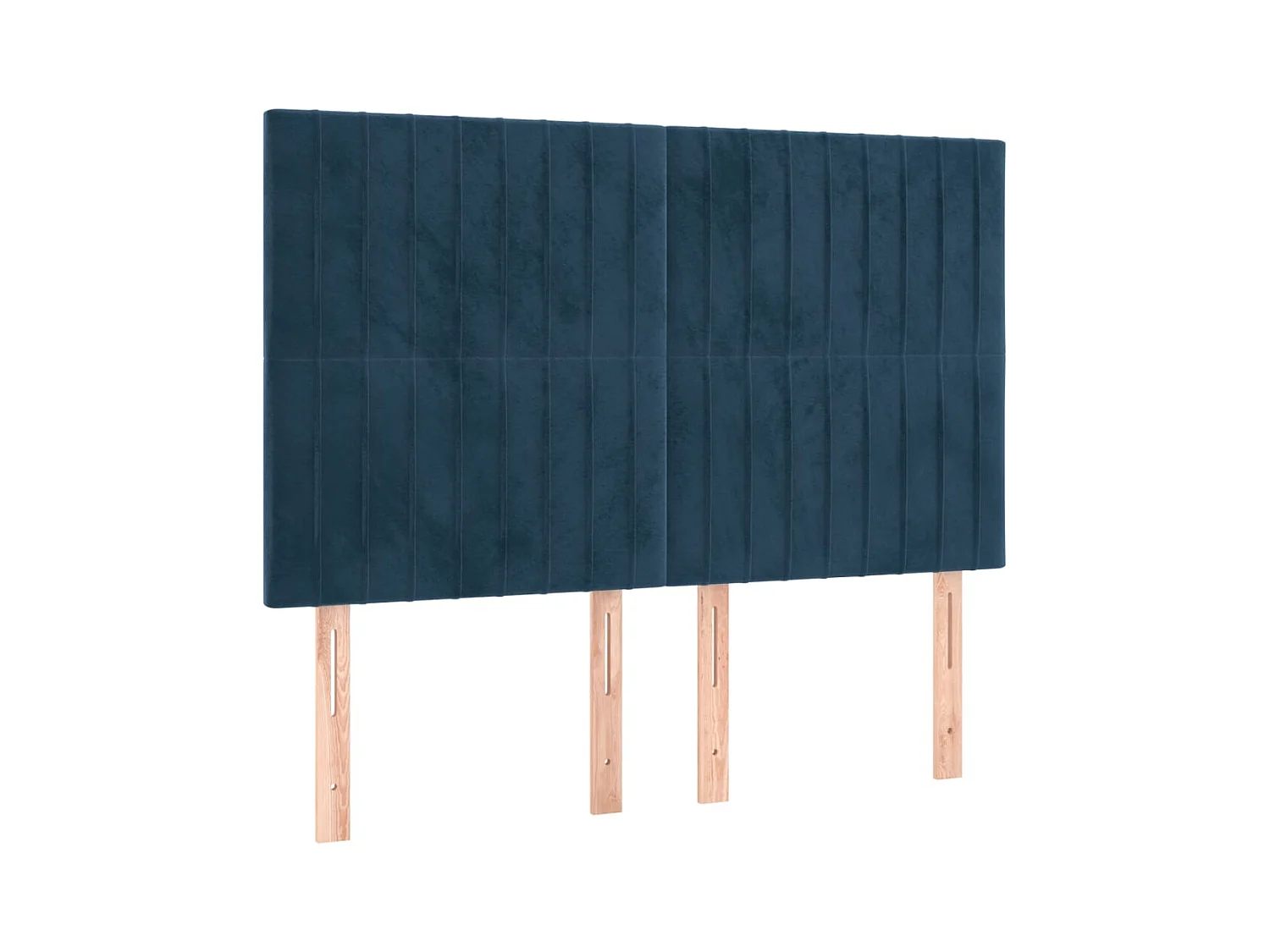 Cabeceros | Cabezal de cama | Mueble de cabecero 4 unidades terciopelo azul oscuro 72x5x78/88 cm
