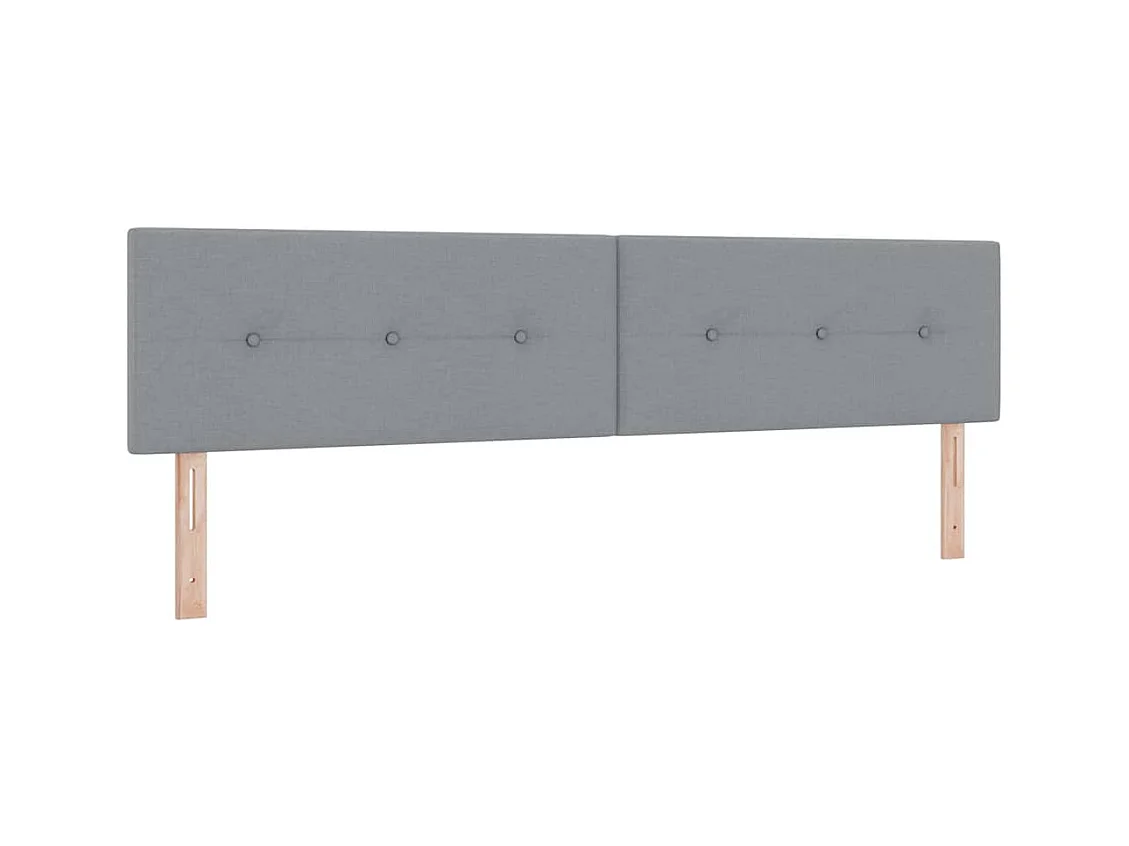 Tête de Lit | Panneau de tête pour lit Moderne LED avec des lumières à LED Gris clair 200 cm tissu