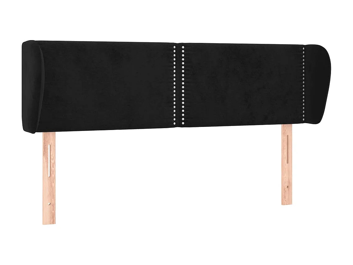 Mueble cabecero | Cabezal de cama | Cabecero de terciopelo negro 147x23x78/88 cm