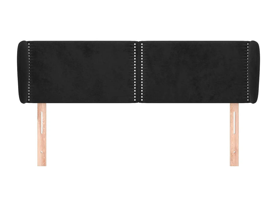 Mueble cabecero | Cabezal de cama | Cabecero de terciopelo negro 147x23x78/88 cm
